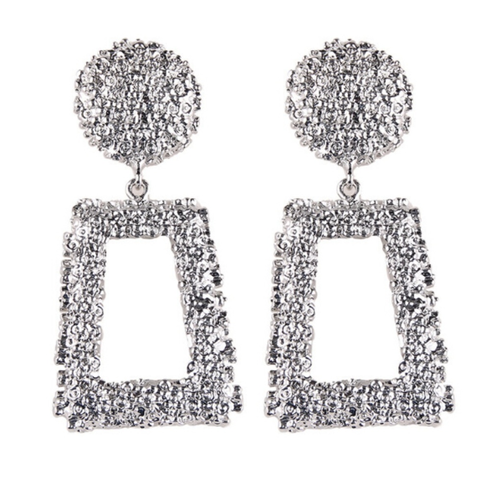 LAST PAIR! Silver Statement Drop Earrings